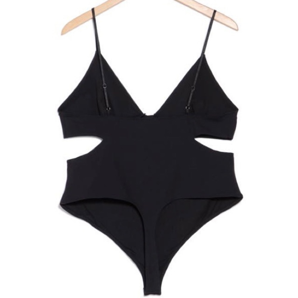 REVOLVE x FREE PEOPLE Intimately FP Love Triangle Bodysuit Black Large NEW NWOT - Picture 8 of 14